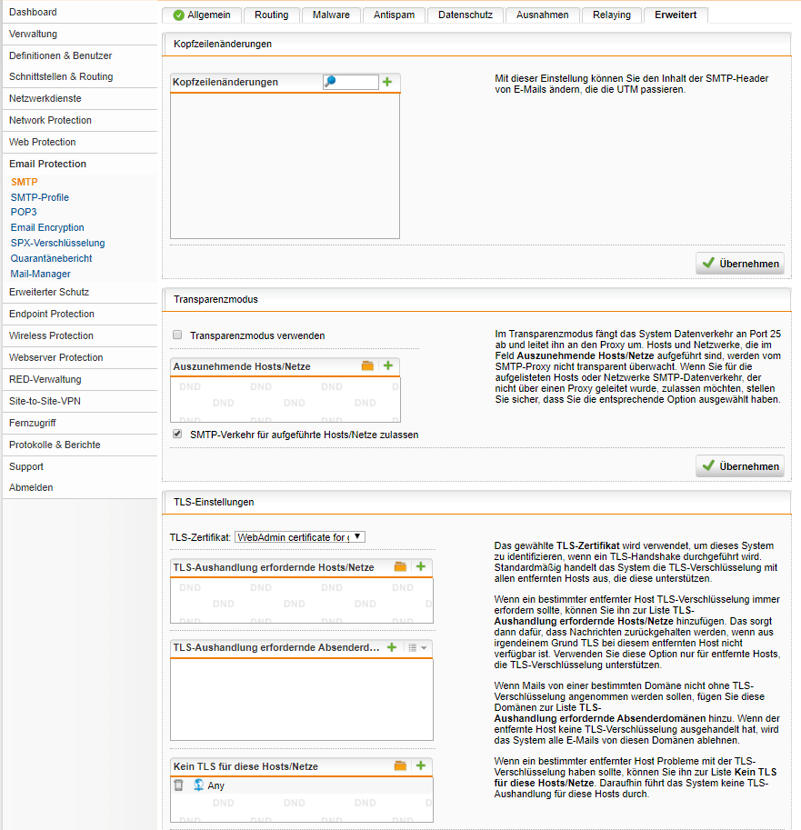 Sophos SG Update 9.510 - TLS Errors (renegotiation not allowed)
