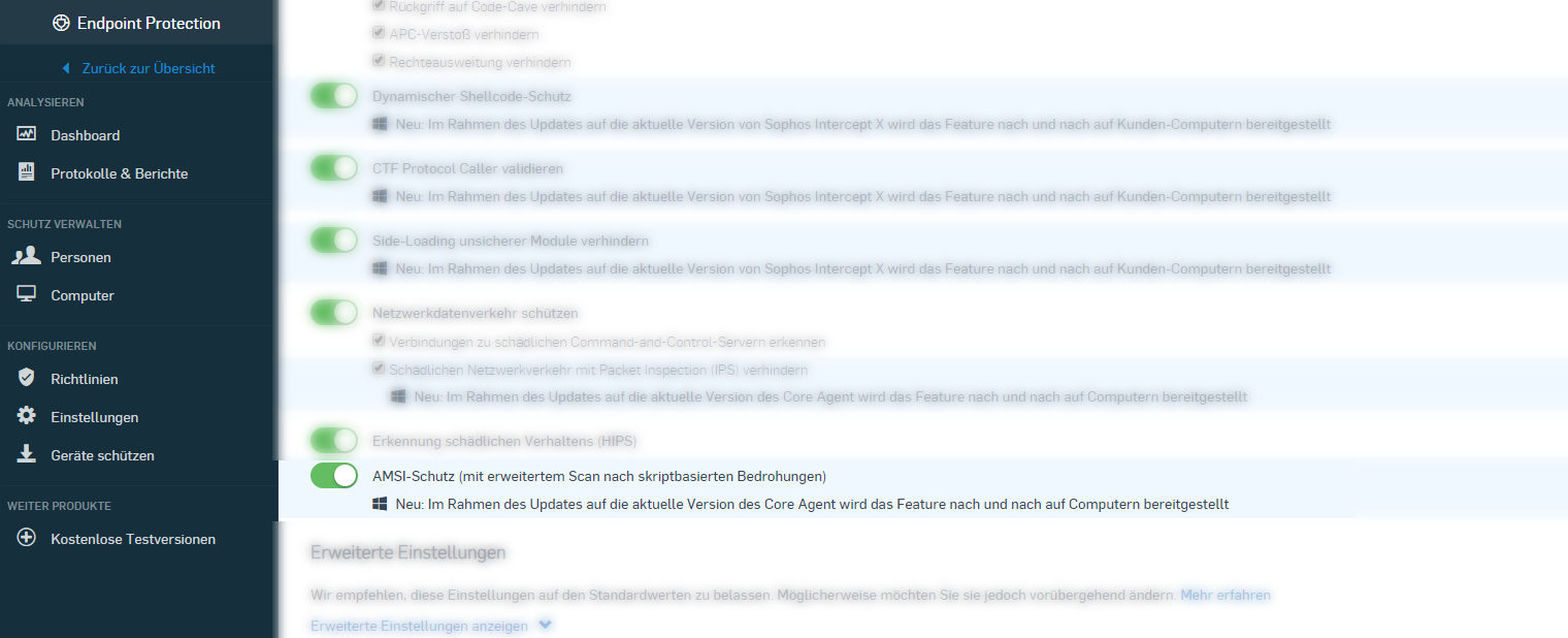 Sophos AMSI Protection geht live!