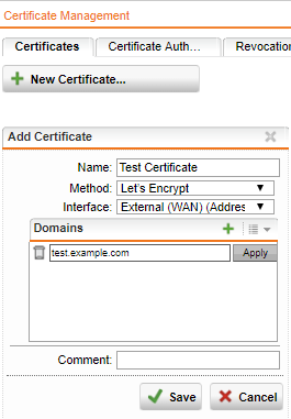 Sophos SG UTM: Workaround für fehlschlagende Erneuerung von Let’s Encrypt-Zertifikaten