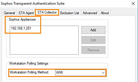 Specify the IP address and WMI.