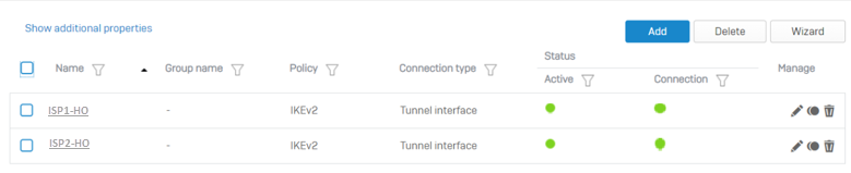 Two ISP VPNs in HO.