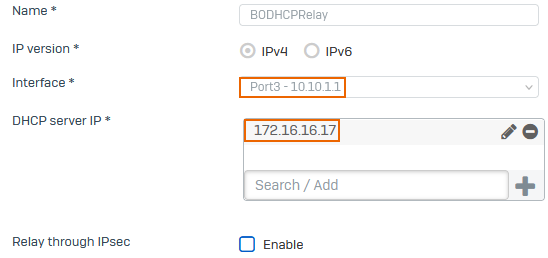 Configure a DHCP relay agent.