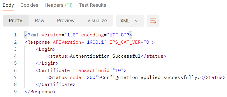 Status of the request.