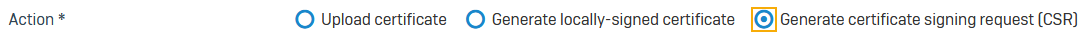 Certificates: Signing request option.