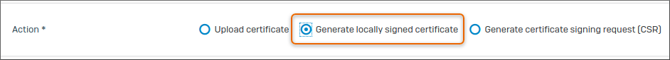 Select locally-signed certificate.