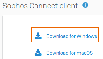 Windows installer for the Sophos Connect client.