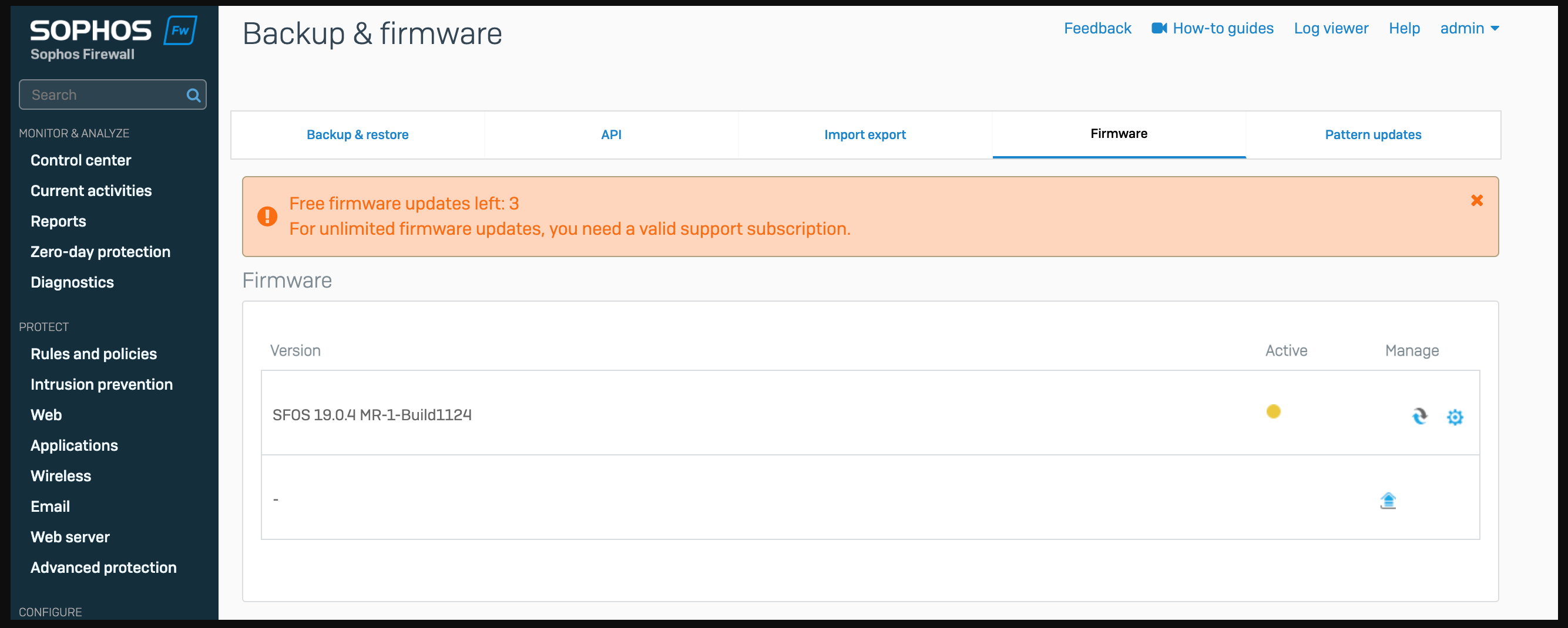 Firmware Upgrades bei Sophos XG/ XGS (SFOS) Firewals künftig nur noch mit Enhanced oder Enhanced Plus Support